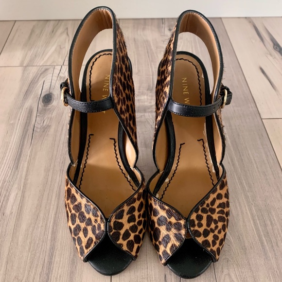 Nine West Cowhide Cheetah Print Heels Size 6 - Picture 2 of 4